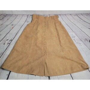 Vintage Yessica Suede Feel Skirt not sure of size Button Down Tan Skirt Midi